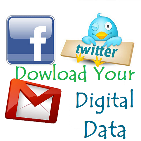 download digital data of facebook twitter gmail