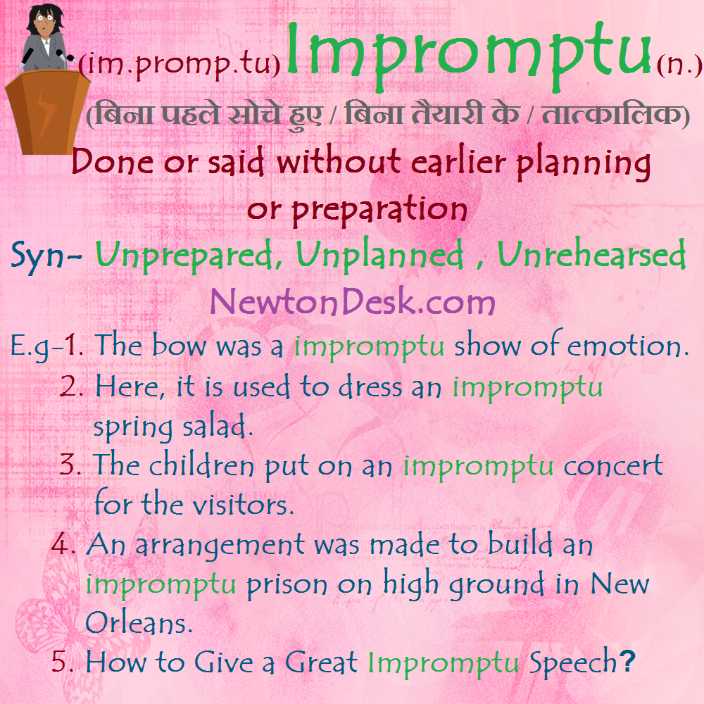 impromptu meaning