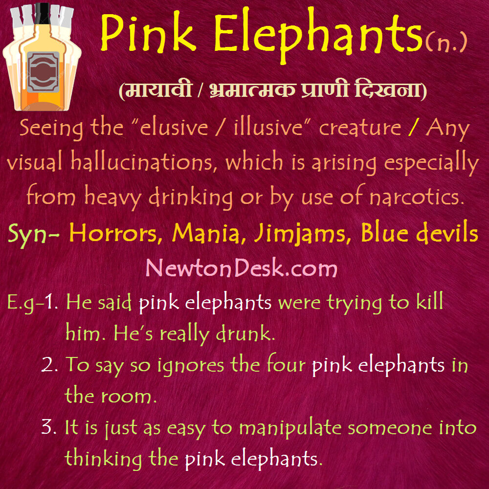 pink elephants meaning