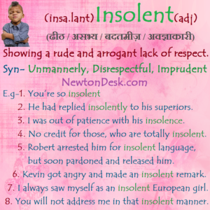 Insolent Meaning Vocabulary Flash Card 300x300 