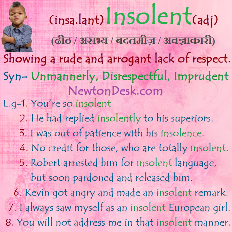 Insolent Meaning Vocabulary Flash Card 768x768 