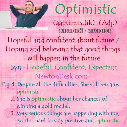 Optimistic Meaning - Hopeful and Confident About Future - FlashCards