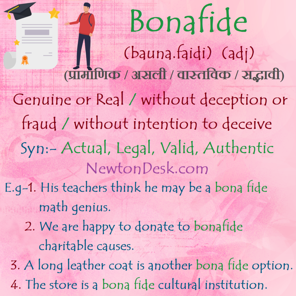 bonafide meaning