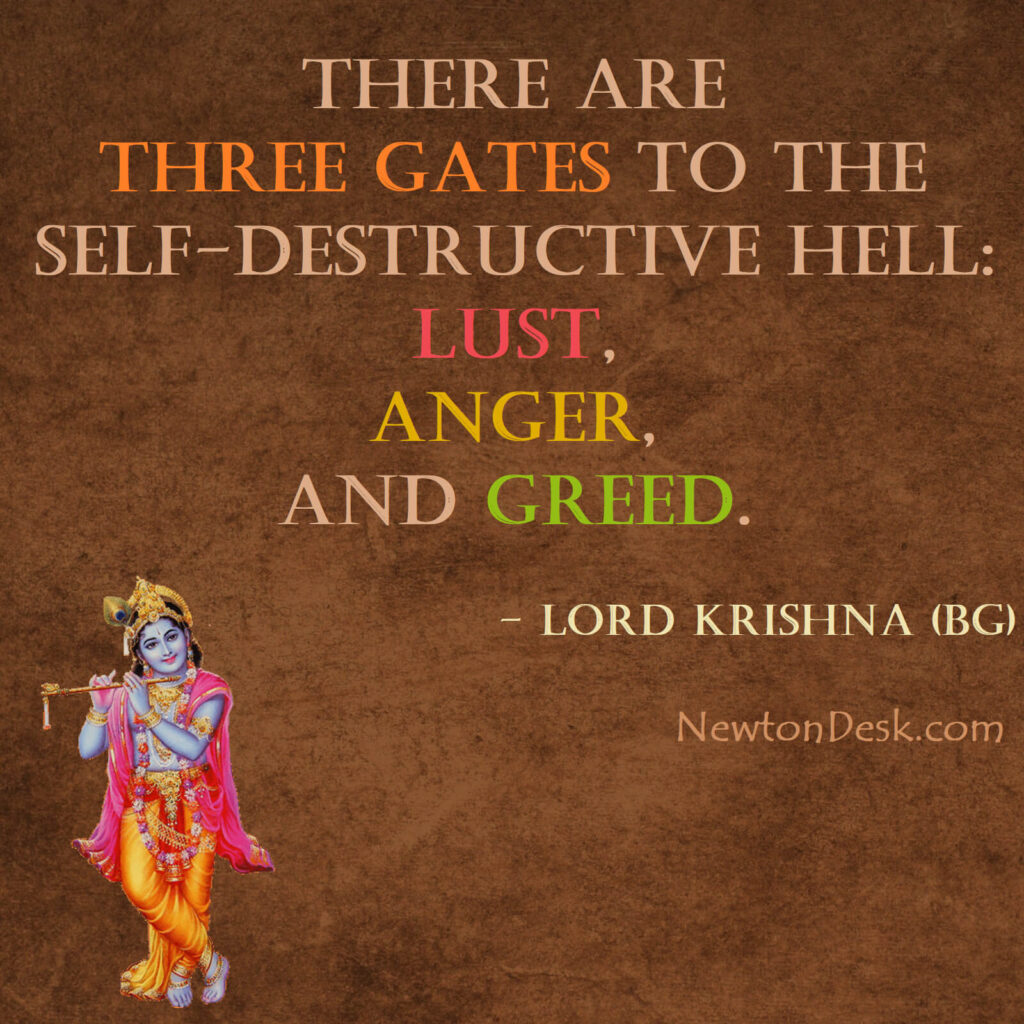 lust anger greed shri krishna quotes