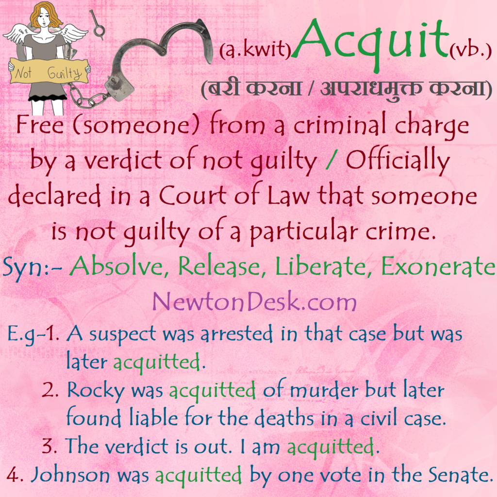 acquit meaning in english