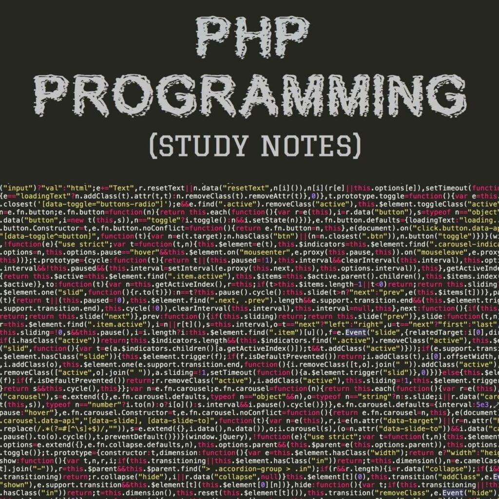 php programming language study notes pdf