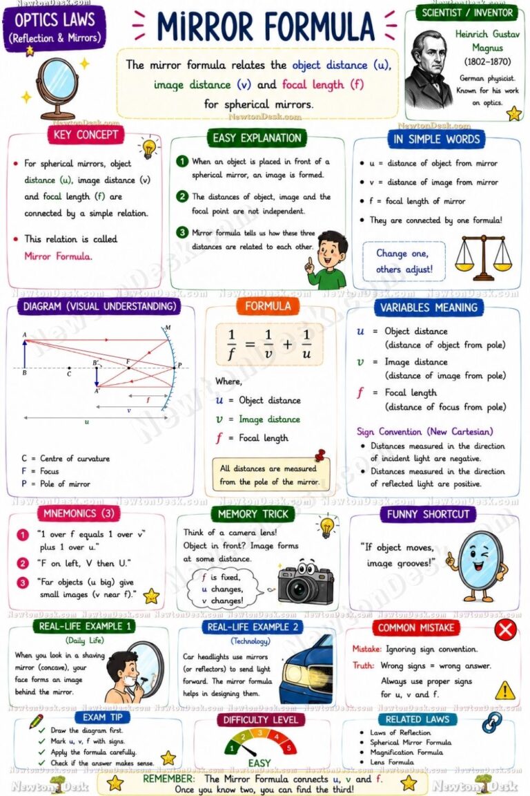 Learn Optics Laws | Snell’s Law, Mirror Formula, & Lens Formula